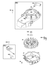 Flywheel, Ignition, And Starter Group Diagram and Parts List for 123P02-0062-H5 100000 - 19Z999 Briggs and Stratton Engine